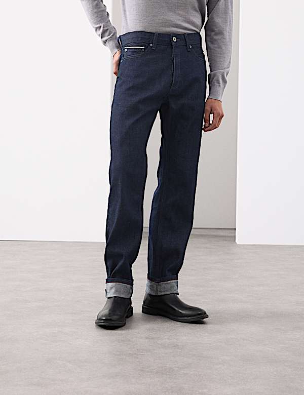Straight Fit Japanese Rigid Selvedge Jeans - DK