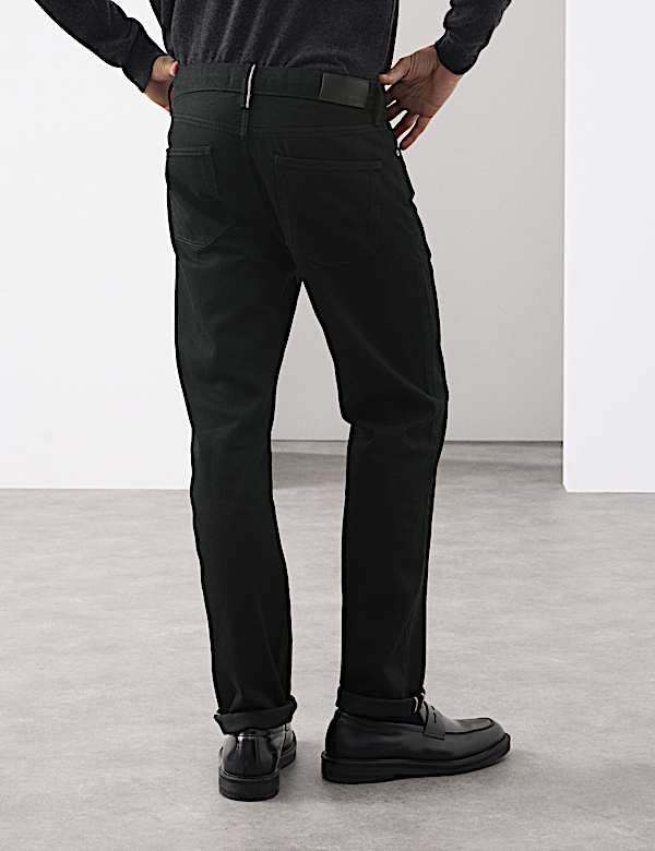 Straight Fit Pure Cotton Selvedge Jeans - DK