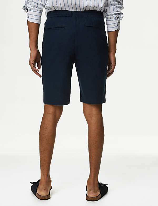 Linen Blend Elasticated Waist Stretch Shorts
