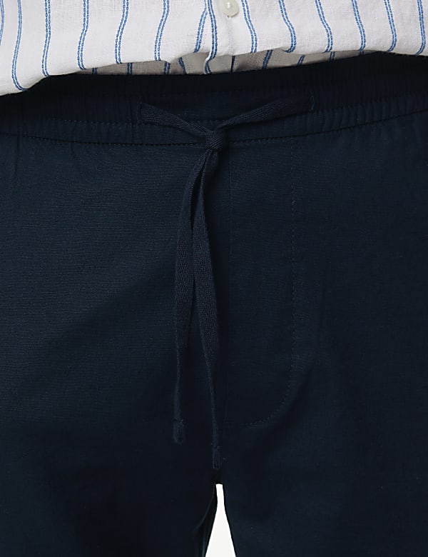 Linen Blend Elasticated Waist Stretch Shorts