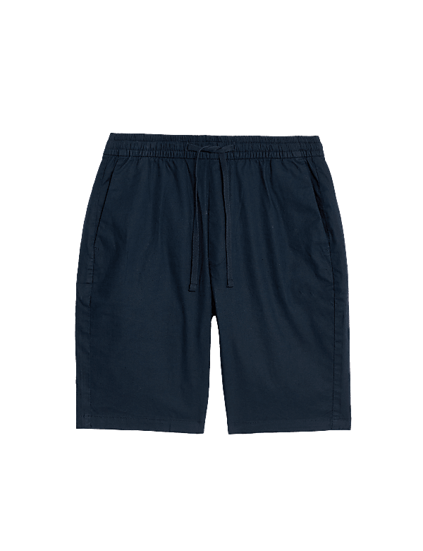 Linen Blend Elasticated Waist Stretch Shorts