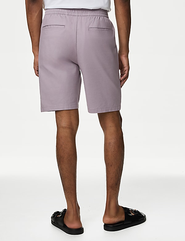 Linen Blend Elasticated Waist Stretch Shorts