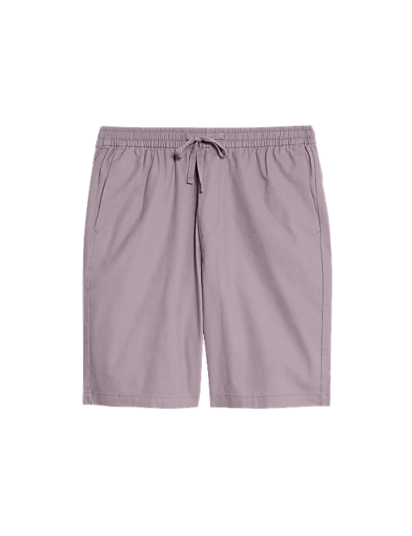 Linen Blend Elasticated Waist Stretch Shorts