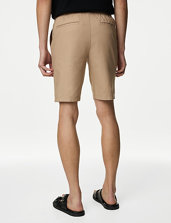 Linen Blend Elasticated Waist Stretch Shorts