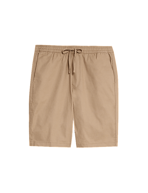 Linen Blend Elasticated Waist Stretch Shorts