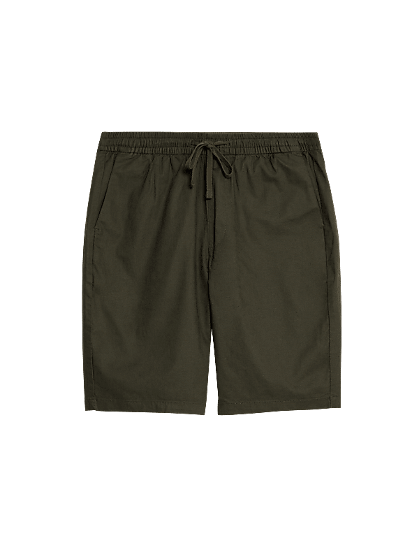 Linen Blend Elasticated Waist Stretch Shorts