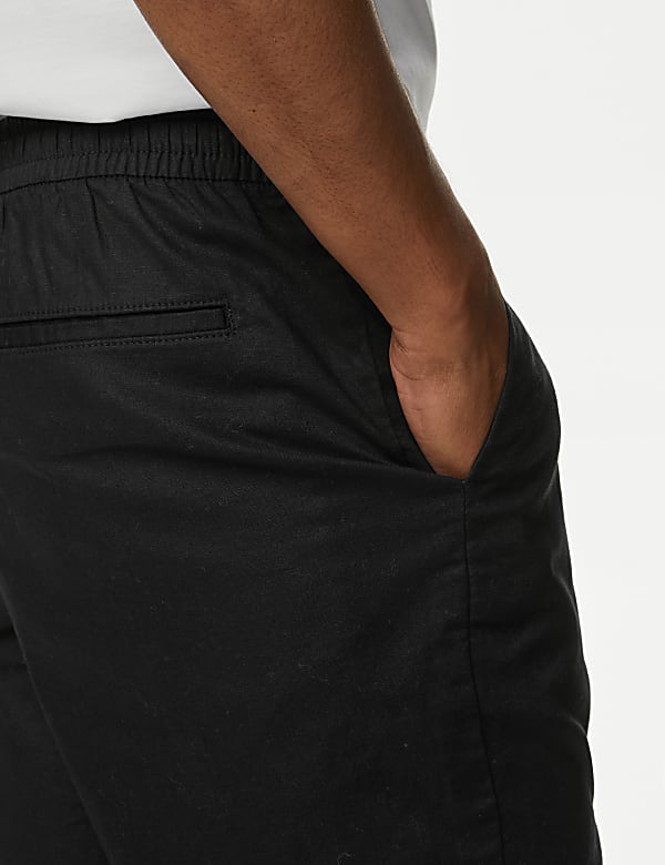 Linen Blend Elasticated Waist Stretch Shorts