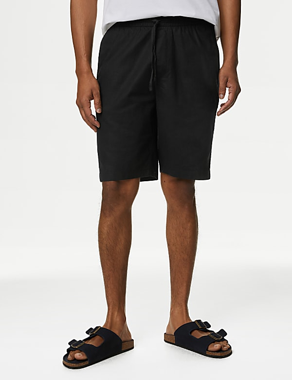 Linen Blend Elasticated Waist Stretch Shorts