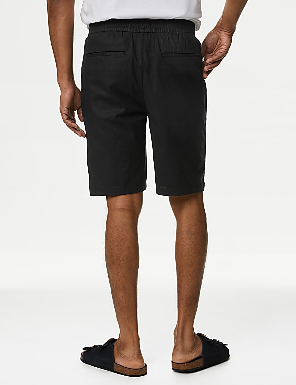 Linen Blend Elasticated Waist Stretch Shorts