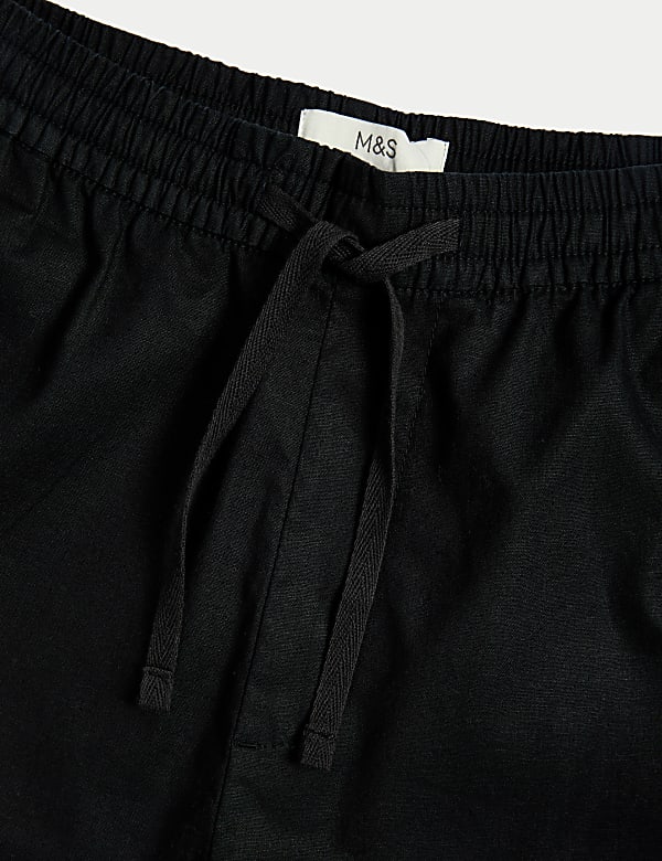 Linen Blend Elasticated Waist Stretch Shorts