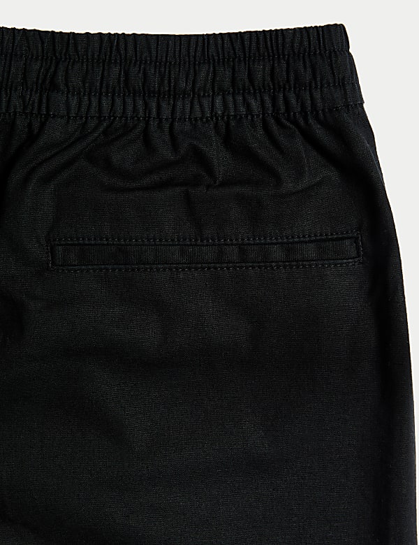 Linen Blend Elasticated Waist Stretch Shorts