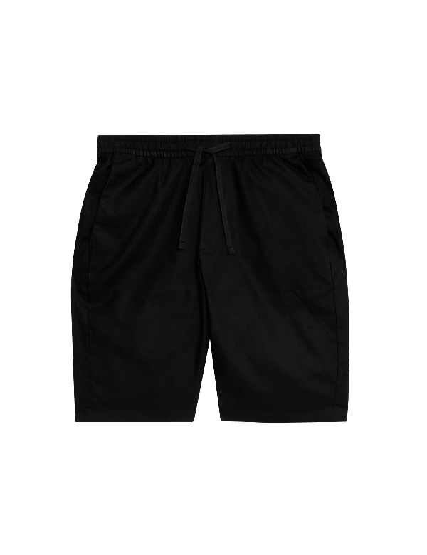 Linen Blend Elasticated Waist Stretch Shorts