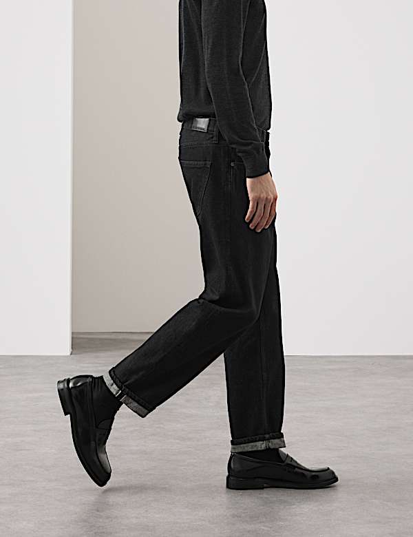 Jean &eacute;pais coupe droite &agrave; lisi&egrave;re - LU