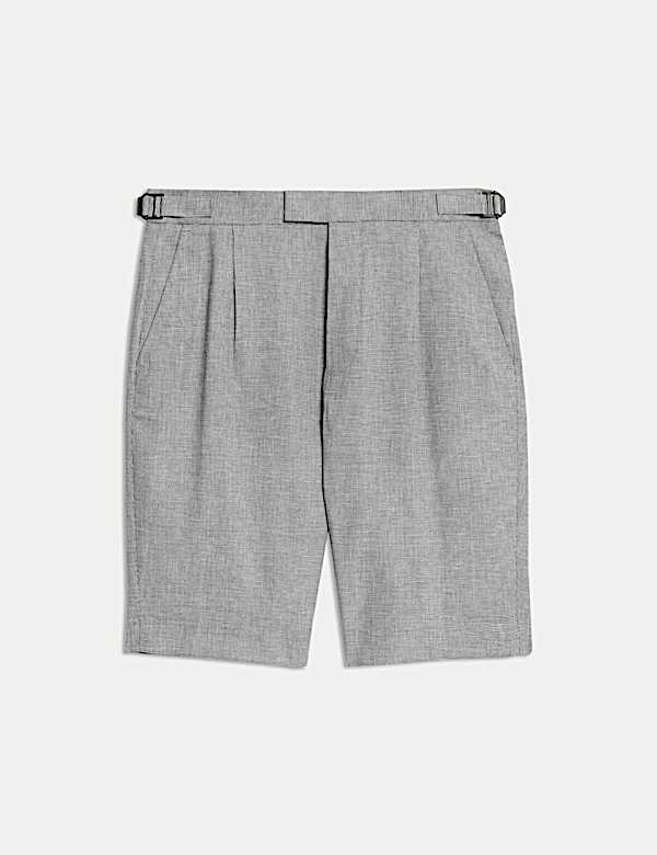 Cotton Blend Textured Stretch Shorts - HU