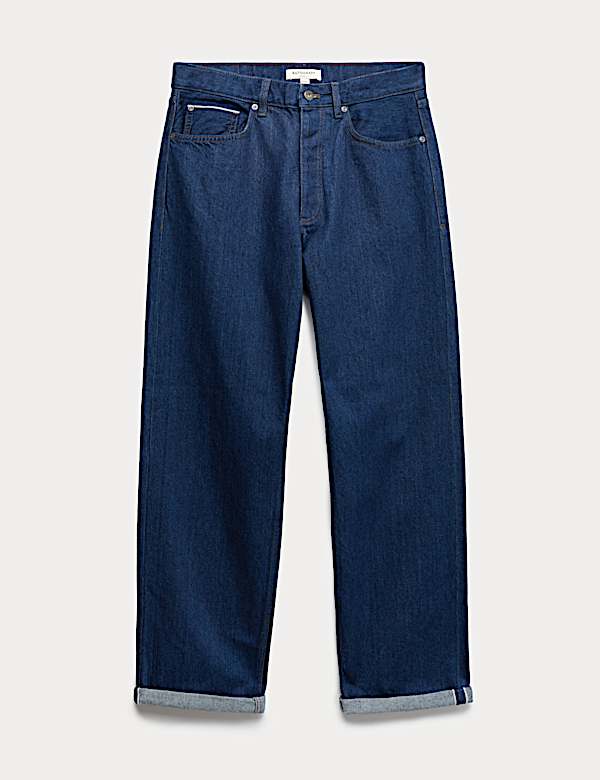 Loose Fit Rigid Pure Cotton Selvedge Jeans - TW