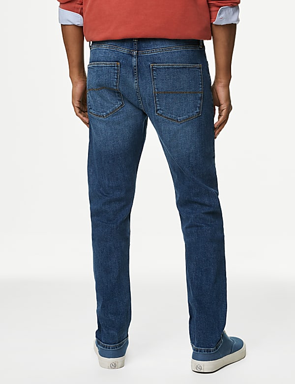 Slim Fit 5 Pocket Crosshatch Stretch Jeans - CH