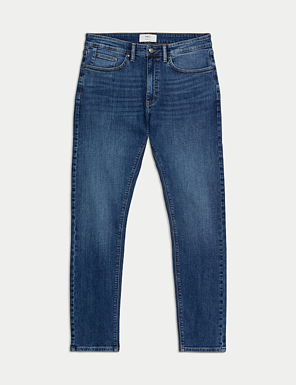 Slim Fit 5 Pocket Crosshatch Stretch Jeans - CH