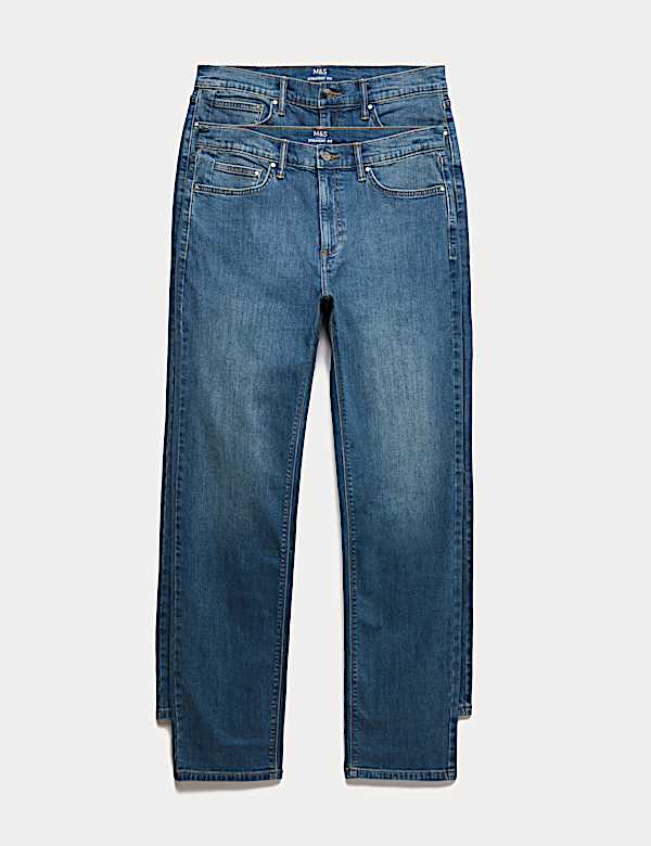 2pk Straight Fit Stretch Jeans - AU