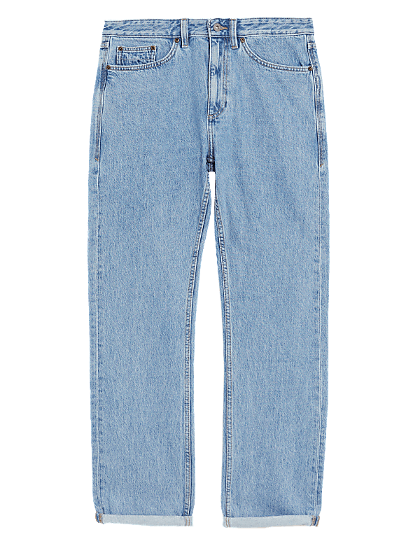 Loose Fit Rigid Vintage Wash Jeans