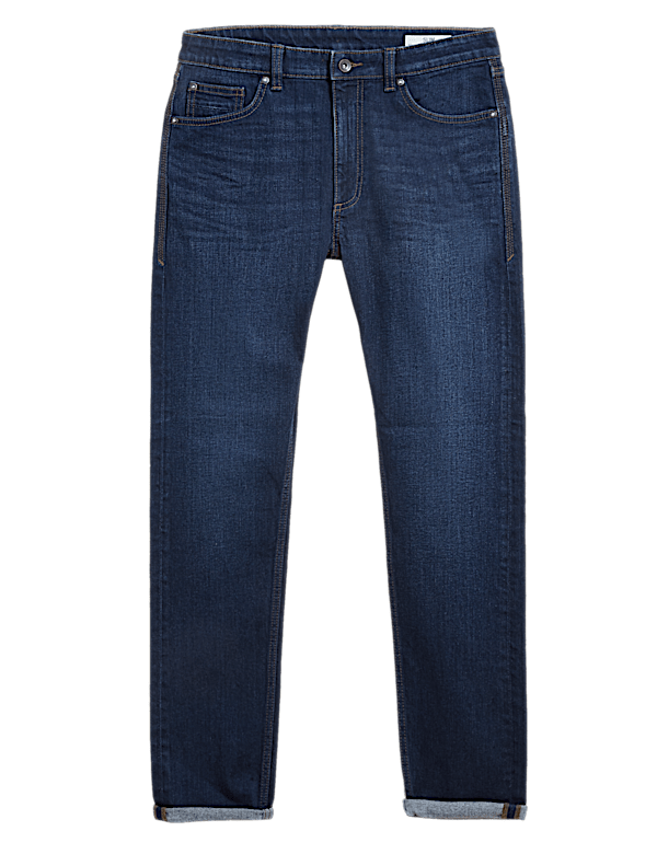 Slim Fit Vintage Wash Stretch Jeans