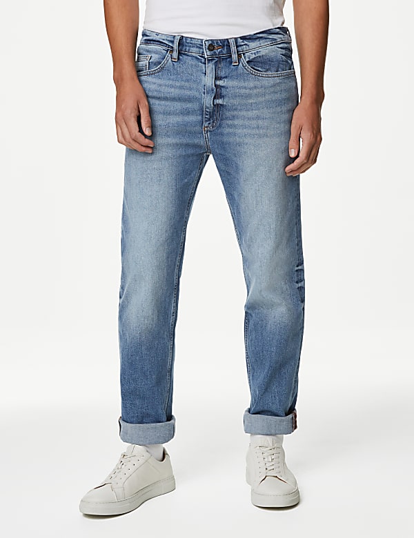 Loose Fit Vintage Wash Jeans - FR