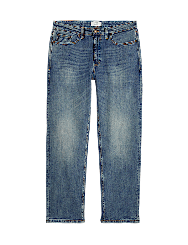 Loose Fit Vintage Wash Jeans