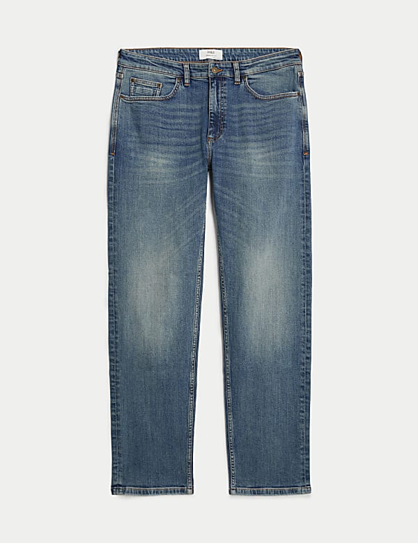 Straight Fit Vintage Wash Stretch Jeans - RO