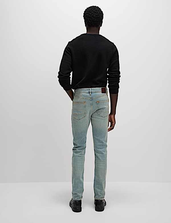 Slim Fit Vintage Wash Stretch Jeans