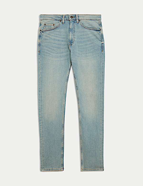 Slim Fit Vintage Wash Stretch Jeans