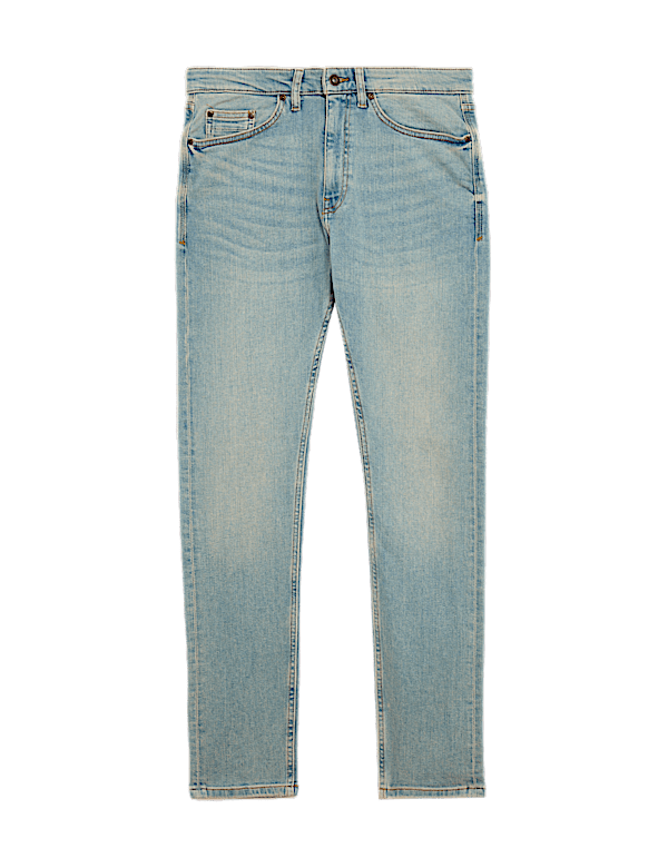 Slim Fit Vintage Wash Stretch Jeans