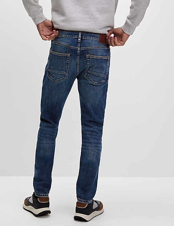 Slim Fit Vintage Wash Stretch Jeans - SE