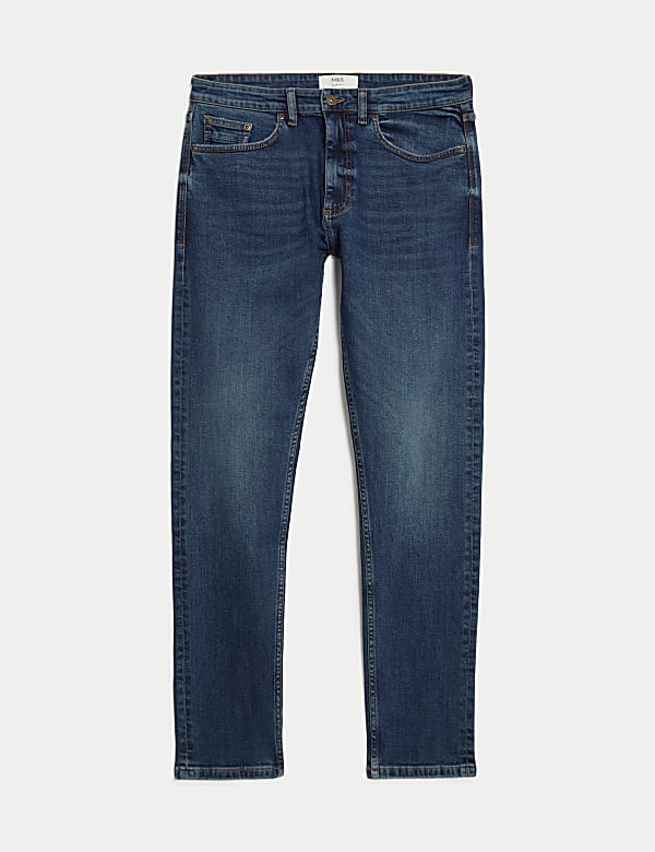 Slim Fit Vintage Wash Stretch Jeans - SE