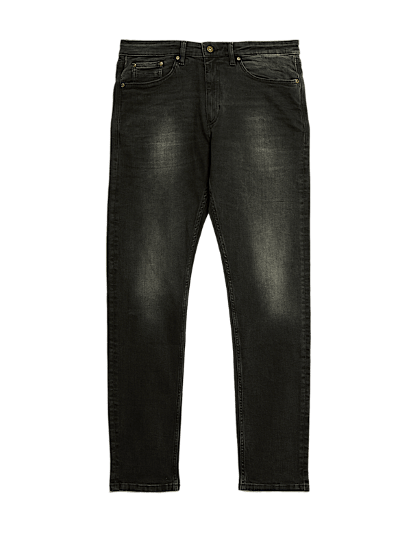 Slim Fit Vintage Wash Stretch Jeans