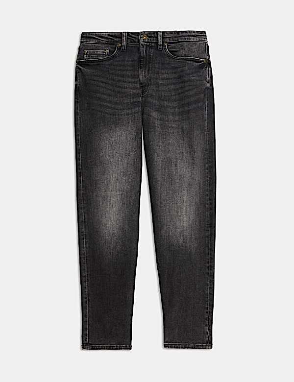 Tapered Fit Vintage Crosshatch Jeans - FR