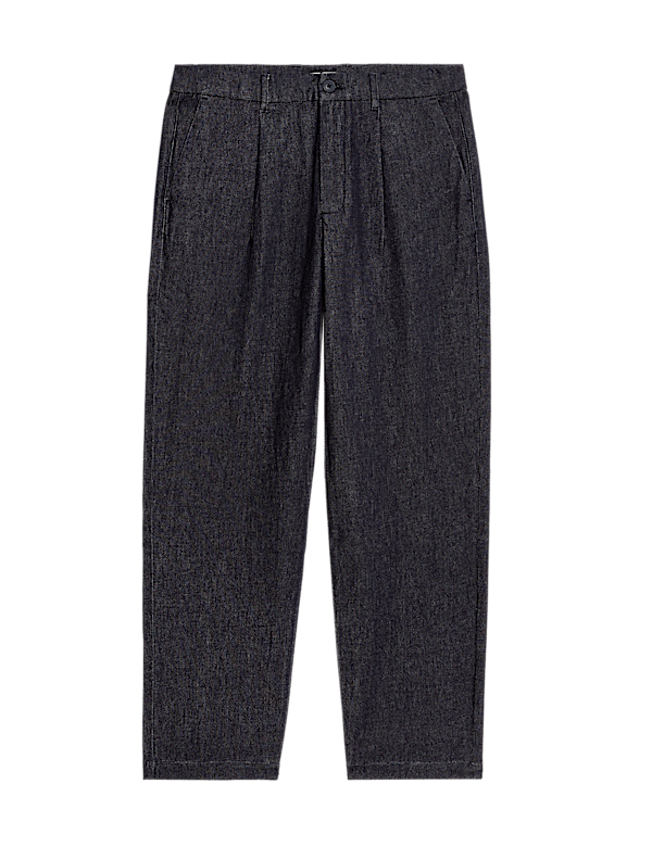 Tapered Fit Smart Pleat Jeans