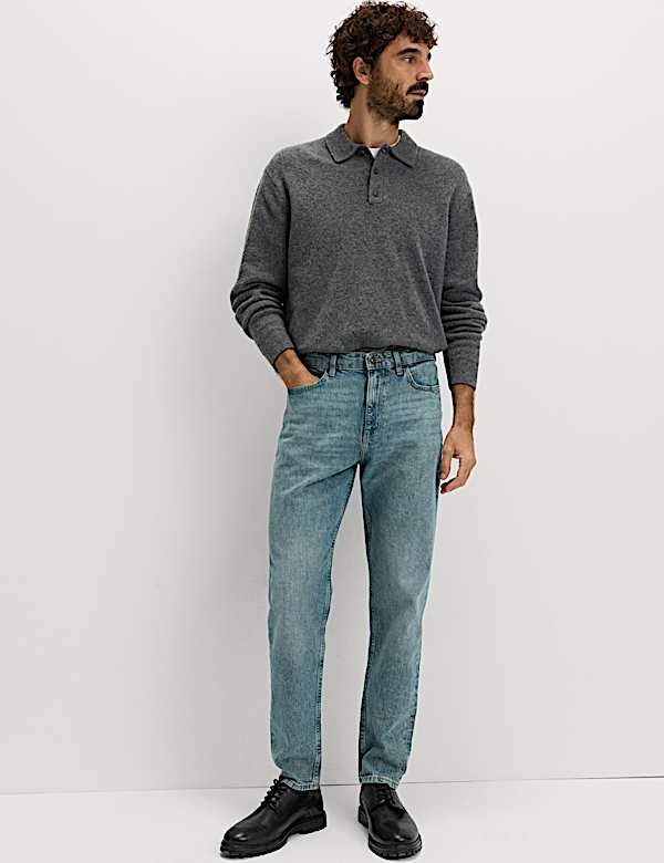 Authentic Tapered Fit Stretch Jeans