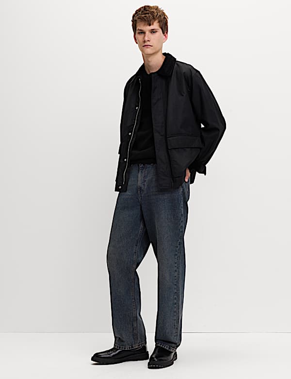 Loose Fit Rigid Denim Jeans - JE