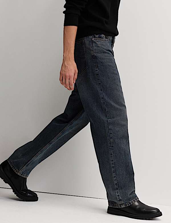 Loose Fit Rigid Denim Jeans - JE