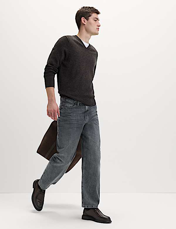 Jeans en denim rígido y fit holgado - ES