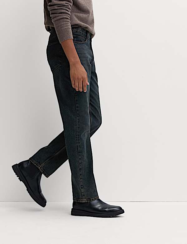 Straight Fit Rigid Denim Jeans - JE
