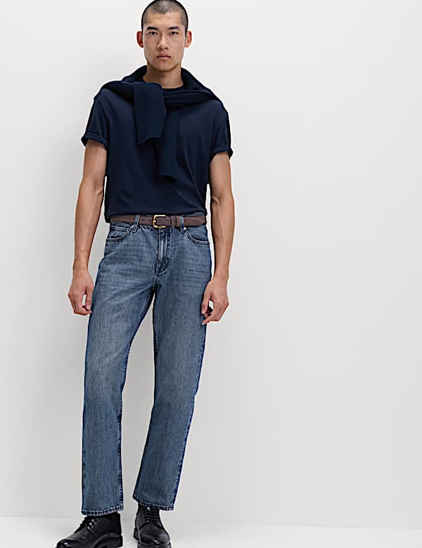 Τζιν από σκληρό ντένιμ ύφασμα σε ίσια γραμμή - GR