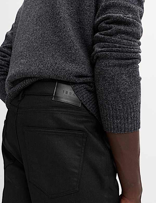 Straight Fit Coated Denim Jeans - FI