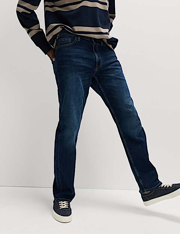 Straight Fit Comfort Stretch Jeans - BE