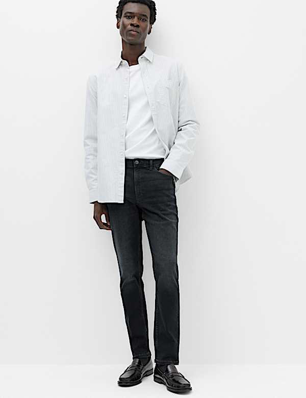 Slim Fit Textured Comfort Stretch Jeans - AU