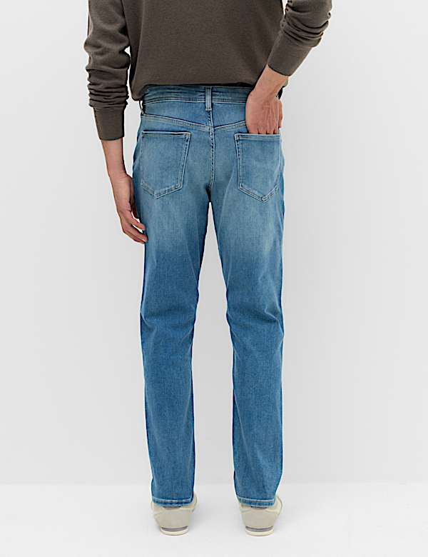 Slim Fit Textured Comfort Stretch Jeans - IS