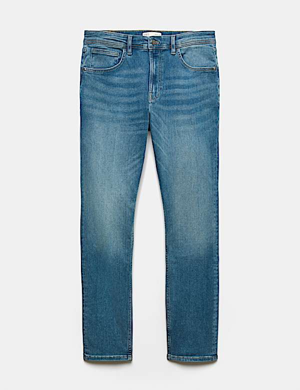 Slim Fit Textured Comfort Stretch Jeans - IS