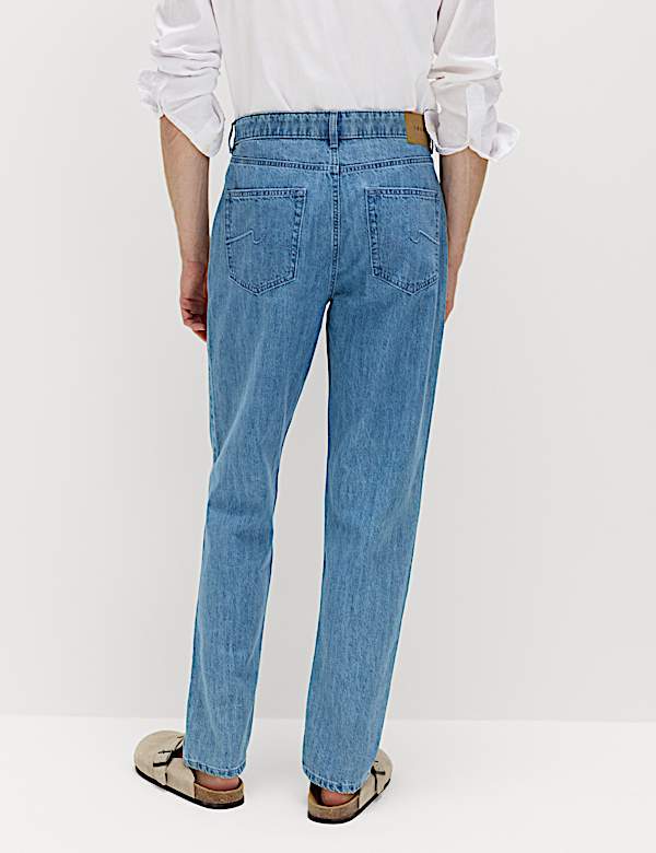 Tapered Fit Lightweight Cotton Rich Jeans - SE