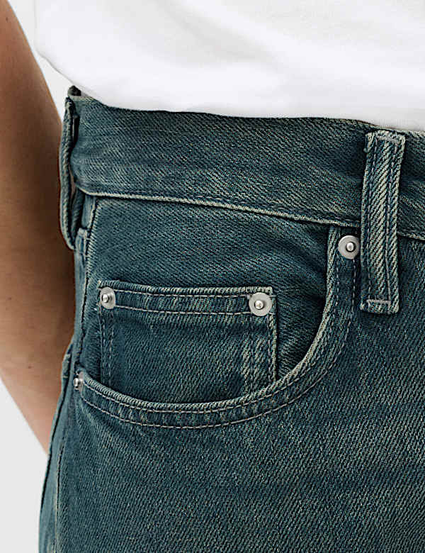 Relaxed Straight Fit Stretch Jeans - US