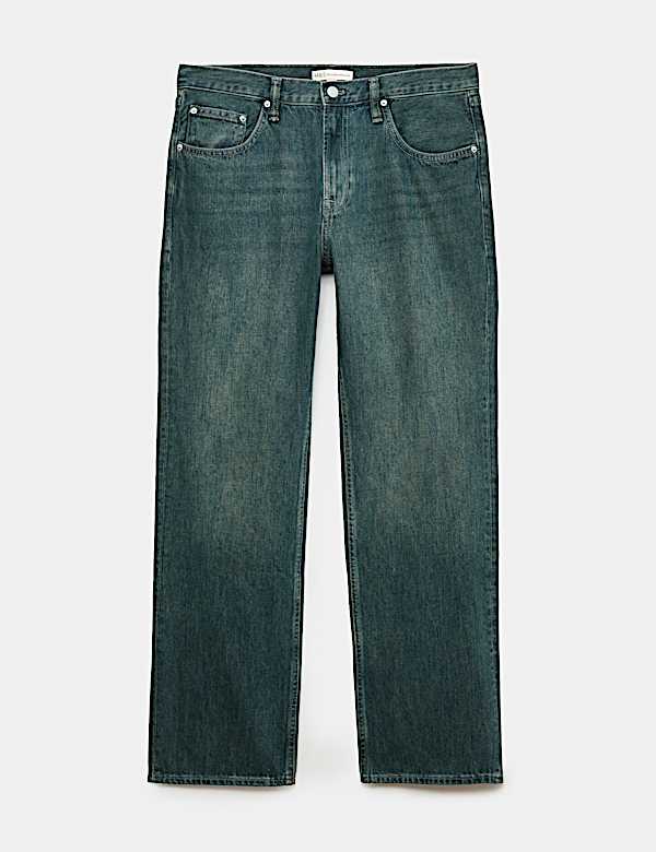 Relaxed Straight Fit Stretch Jeans - US
