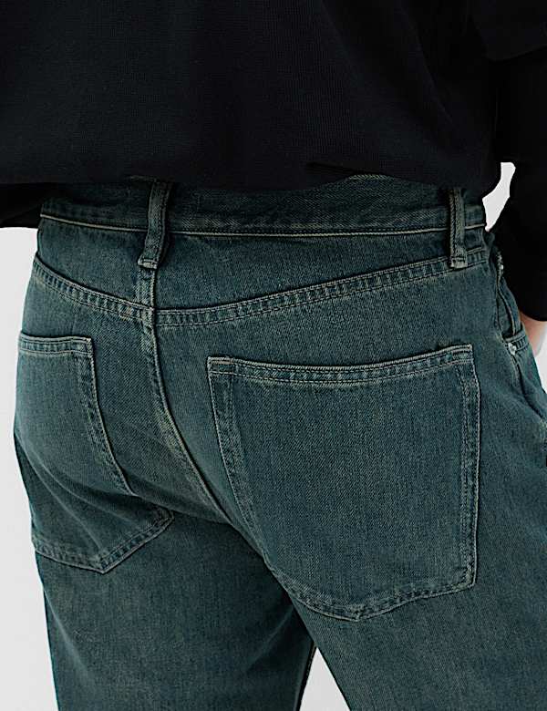 Straight Fit Pure Cotton Jeans - CN